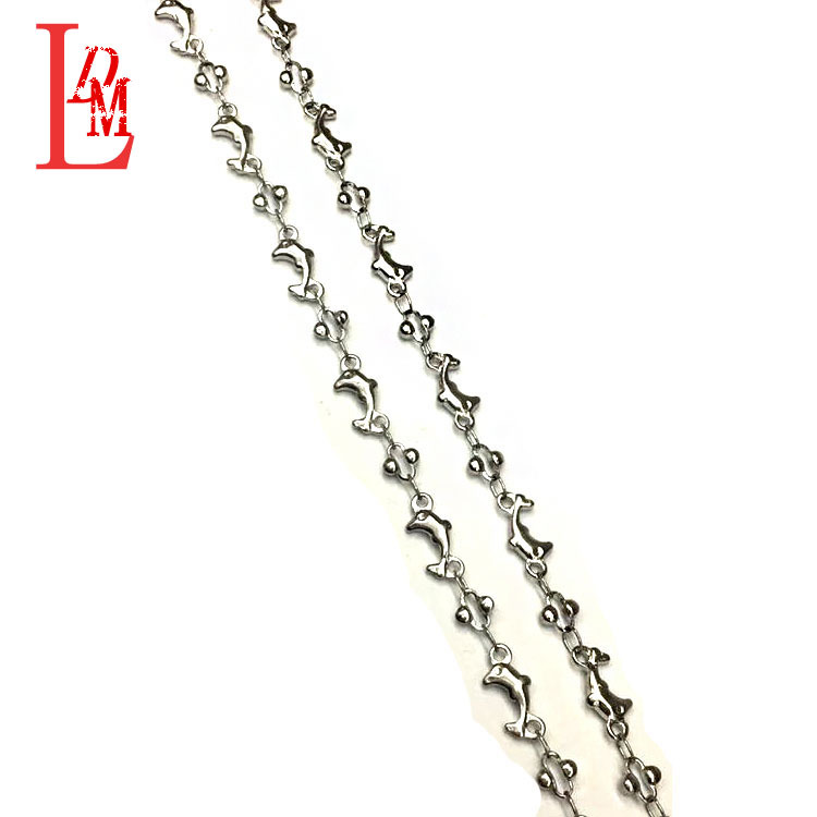 欧美畅销项饰 海豚手工不锈钢项链 随心定制长度