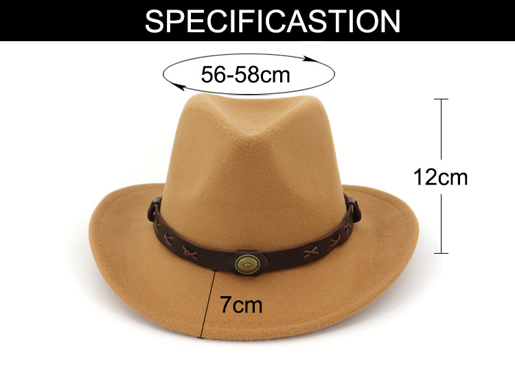 2023 Nieuwe Hot Selling Hoed Nieuwe Etnische Minderheid Stijl Mannen En Vrouwen Paar Hoed Wollen Western Cowboy Hoge Hoed_voghion.com