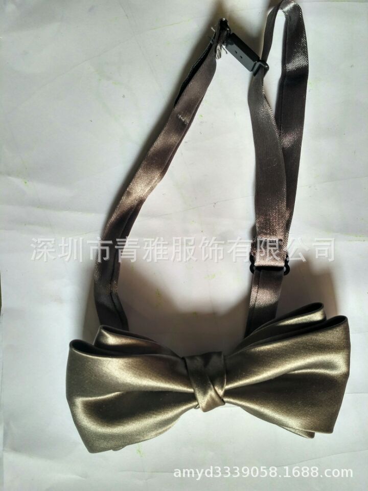 跨境供现货领花领结酒店同款提花面料上百款花形LOGO来样来图代发