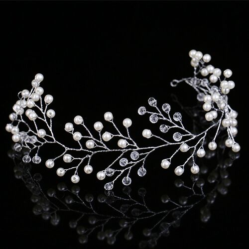 Hairpin hair clip hair accessories for women edding dress accessories Pearl crystal twist Bead Hair with soft chain headdress