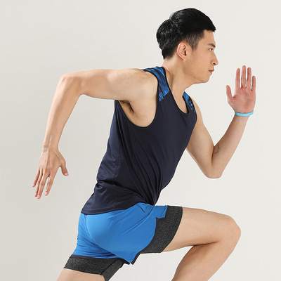 跑步背心男速干宽肩 夏无袖运动休闲t恤 宽松透气健身服运动体恤|ru