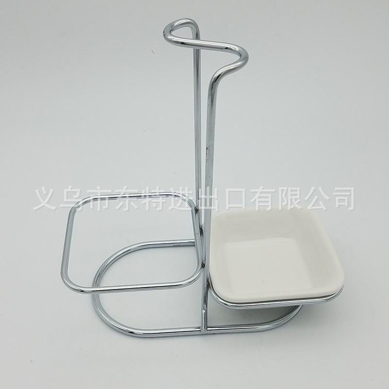 Factory direct sales of iron wire soup spoon racks, ceramic bowls, hot pot spoon racks, household soup spoon racks, facing away from ceramic spoon racks detail image 7