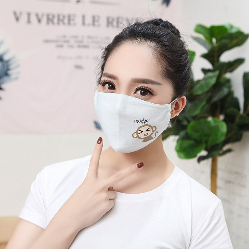 至信夏季女薄款透气棉麻面罩全棉防尘易清洗立体骑行防晒口罩批发