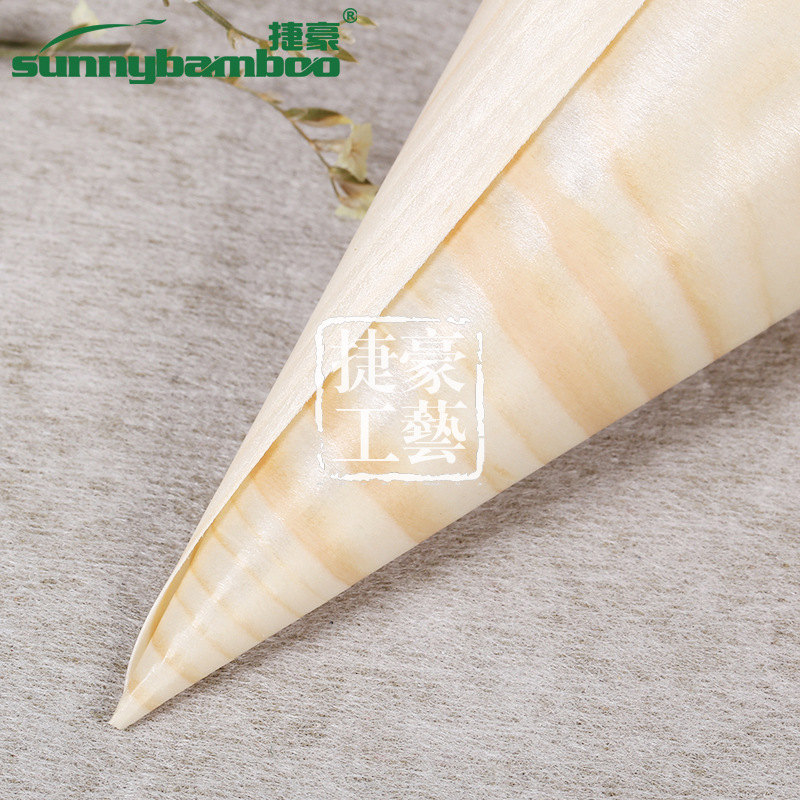 日韩创意木甜筒咖啡店一次性零食包装 木皮蛋卷容器冰激凌包装详情图11
