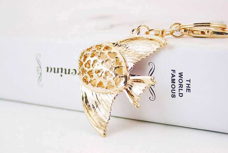 45g Weight Alloy, Metal Material Heart Pattern Unisex Gender Pink, Blue, Gold Color Korean Creative Cute Cartoon Tropical Fish Diamond  Keychain 9