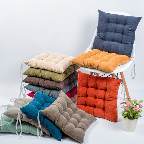 Dining chair cushion fabric tatami butt cushion floor futon winter warm office corduroy chair cushion