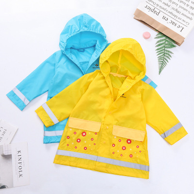 儿童雨衣定制 男女宝宝小孩连体雨衣环保无味涤纶雨披防水碰击布