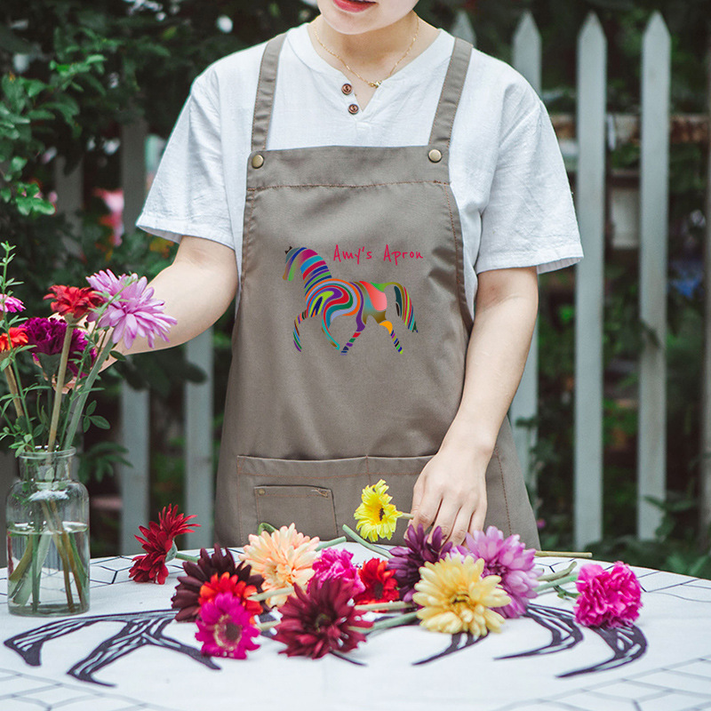 Multifuncional delantal de dibujos animados Cruz Sling leche té restaurante Denim pet art caligrafía pelo teñido paño falda