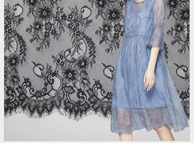 厂家供应无弹锦纶蕾丝花边 镂空睫毛蕾丝花边婚纱窗帘桌布蕾丝