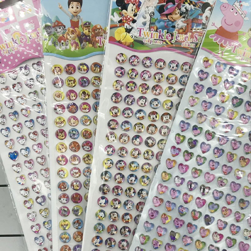 160颗实心儿童亚克力水晶钻贴卡通宝石手工钻石贴画手机装饰贴纸|ru