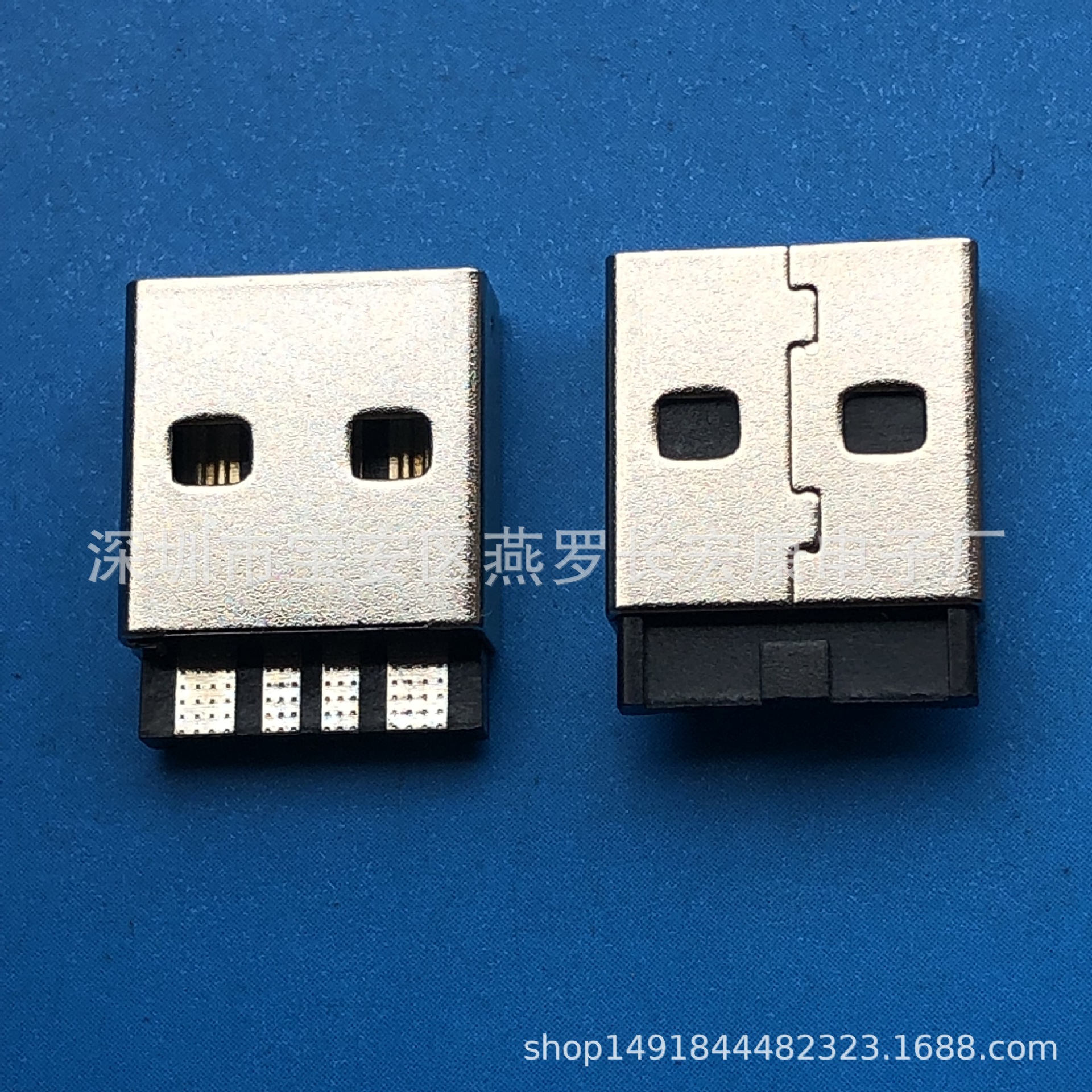 USB AM 4pin 公头 锌合金外壳 金手指 焊线式 大电流 黑色胶芯-阿里巴巴