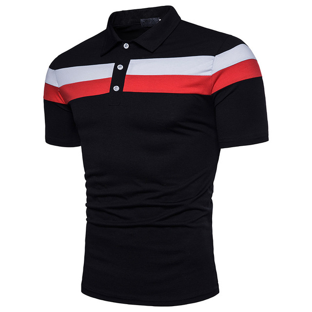 POLO shirt with double-color horizontal stripes men’s POLO shirt 