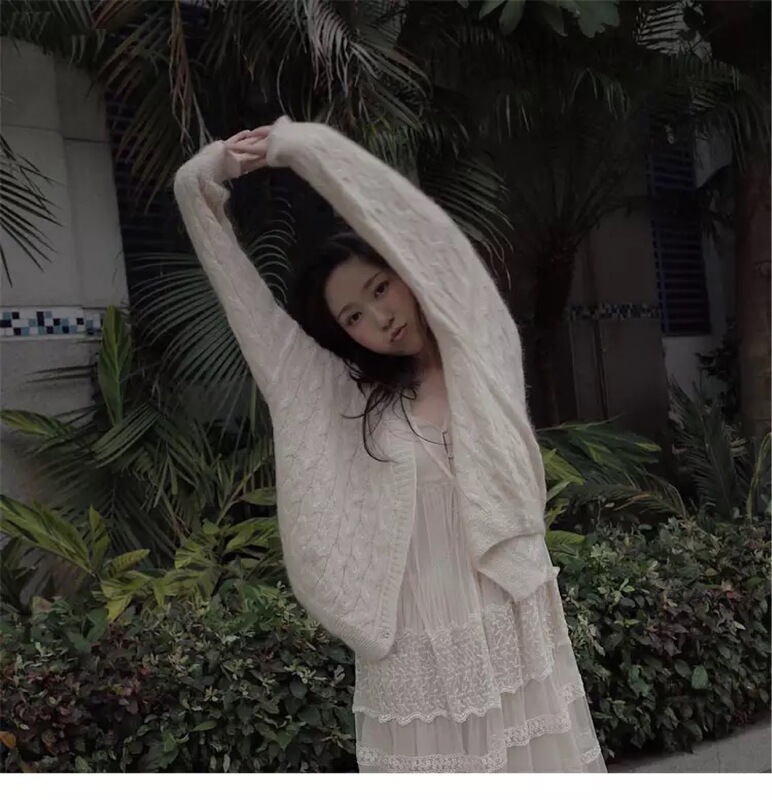 ZNG SHOP with good matching soft waxy loose twist cardigan air conditioning shirt knitted sweater women's coat