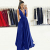 European and American sexy V collar sleeveless evening dress