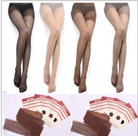 Handle summer transparent thin 15D core-spun silk plus crotch pantyhose flat pantyhose