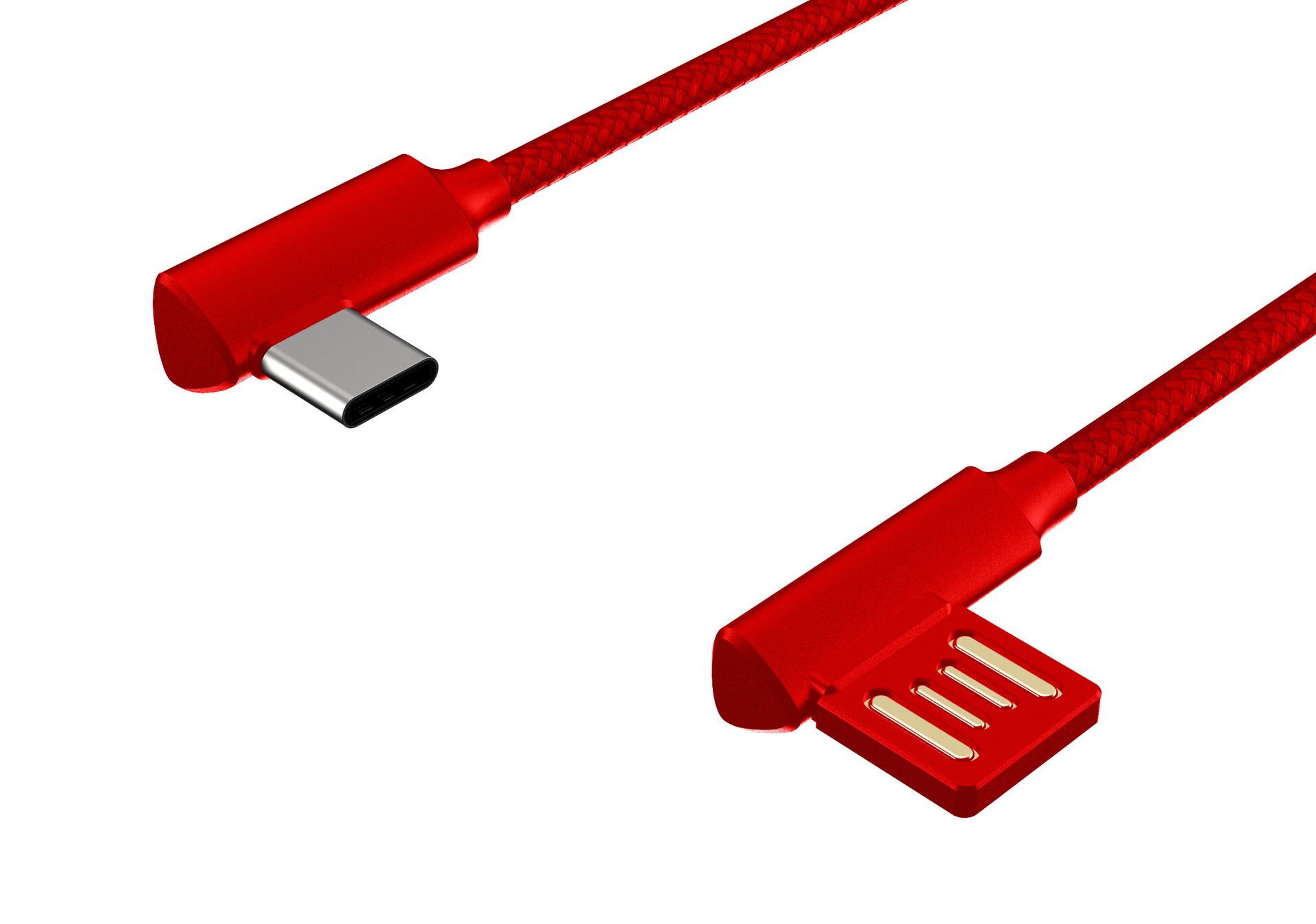 Type C Data Cable USB Double Sided Blind Plug 90 Degree Double Bend