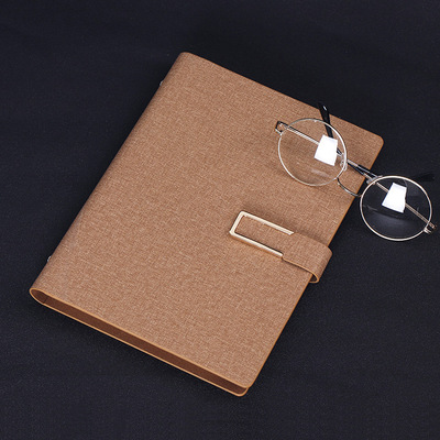 现货搭扣活页笔记本定制logo布纹礼品记事本定做商务创意记事本子|ru