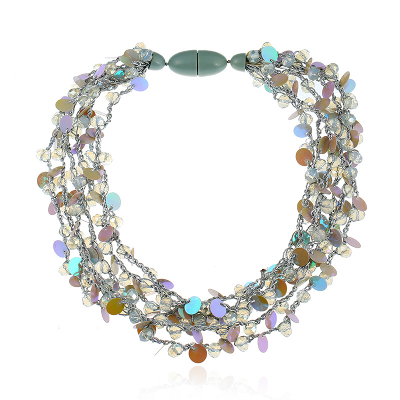 Plastic Fashion Geometric necklace(green) NHVA4792-green