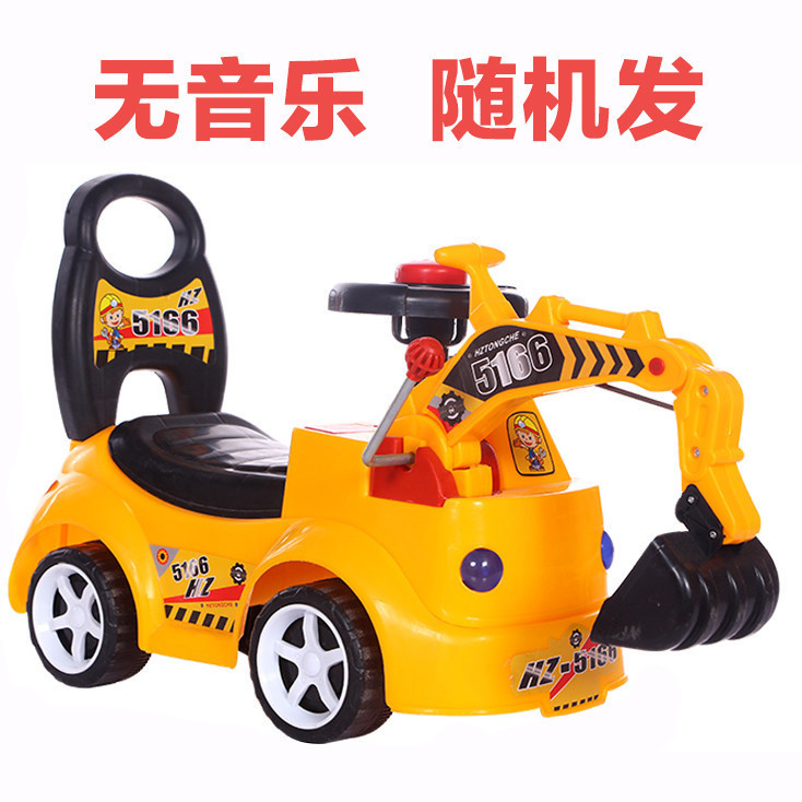 Scooter eléctrico para niños con música, excavadora, carro de torsión, juguete, carro de ingeniería, gran capacidad de montaje, excelente