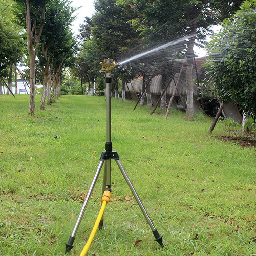 Lawn greening garden irrigation zinc alloy ground rocker arm 360 nozzle tripod set sprinkler sprinkler