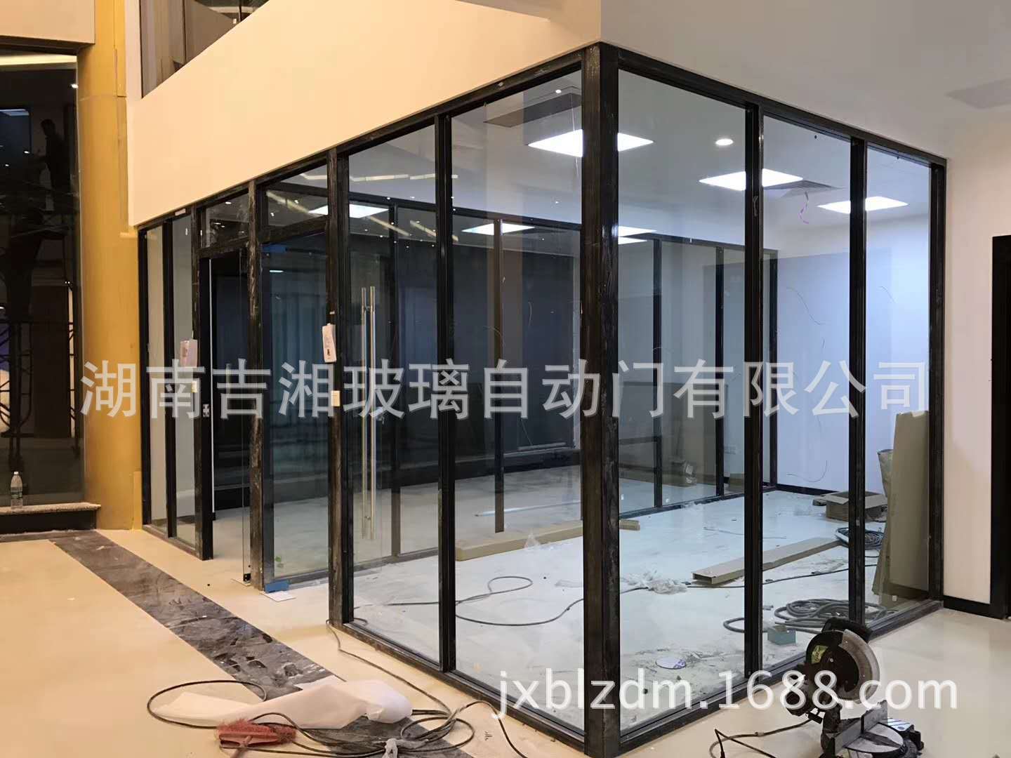 电动地弹簧门 钢化玻璃地弹簧门 钢化玻璃自动门 铝合金不锈钢门-阿里巴巴