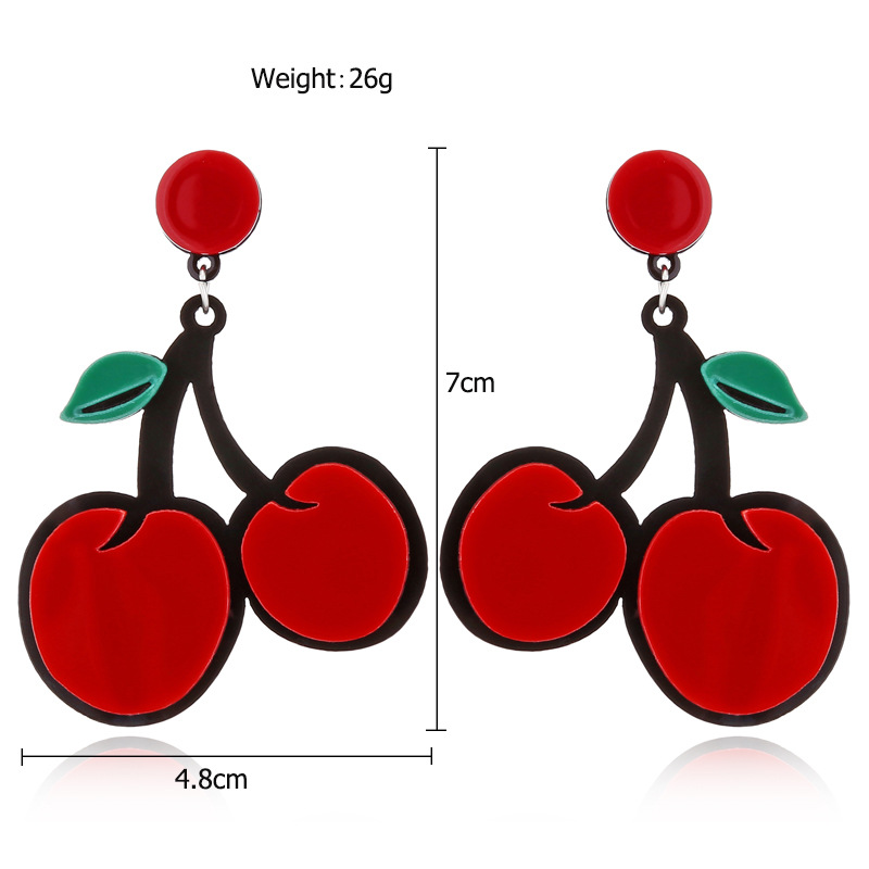 Nihaojewelry Jewelry Wholesale Simple Fruit Watermelon Strawberry Lemon Cherry Earrings display picture 4