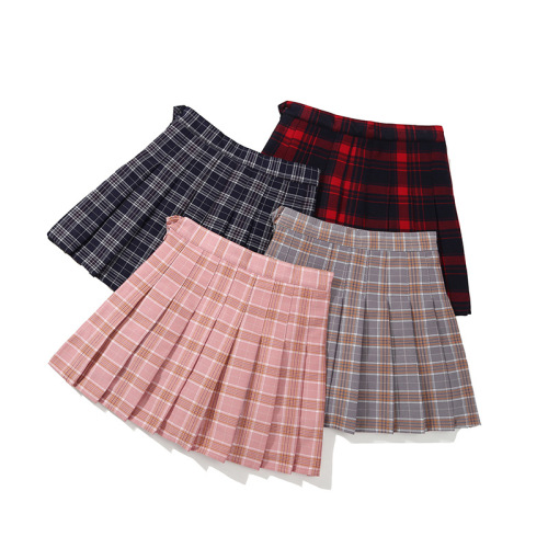 Children big girl Plaid Skirt baby waist skirt children pleated skirt performance dress