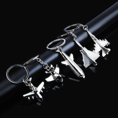 Zinc alloy key simulation small aircraft creative keychain wholesale event gifts aviation industry advertising gifts