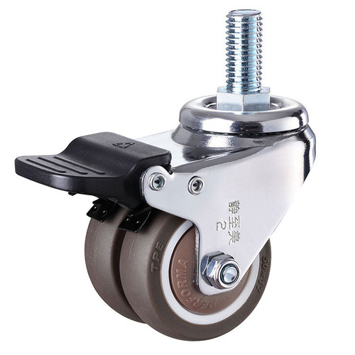 1.5-inch rubber screw rod double row universal with directional brake silent casters gaming chair double row roller casters