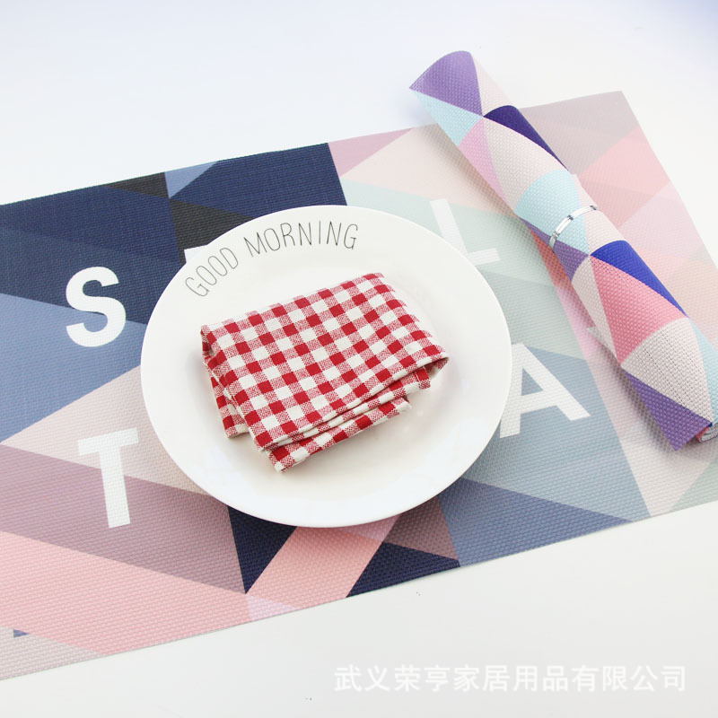 ins餐垫北欧风粉红少女绿植创意家居PVC简约隔热垫防滑垫杯垫新款
