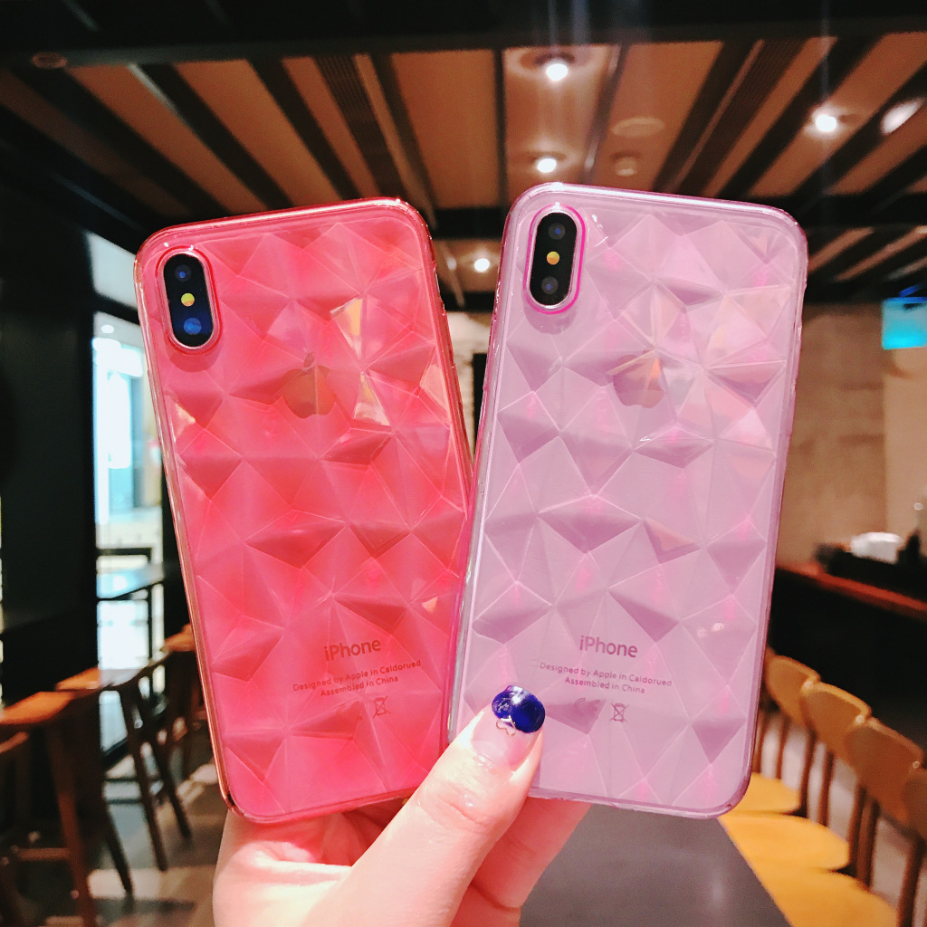 Transparent Diamond Pattern Mobile Phone Case For Iphone 11 /xsmax/6plus Diamond Tpu Protective Sleeve Wholesale Nihaojewelry display picture 2