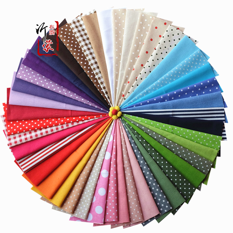 厂家生产 沂蒙布韵】格子点点条纹布组 纯色棉麻印花布料 亚麻布|ru