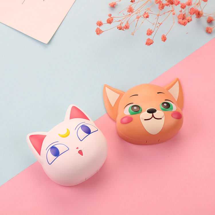 露娜猫和狐狸隐形眼镜盒 简约美瞳盒眼镜盒可爱卡通香眼镜盒批发