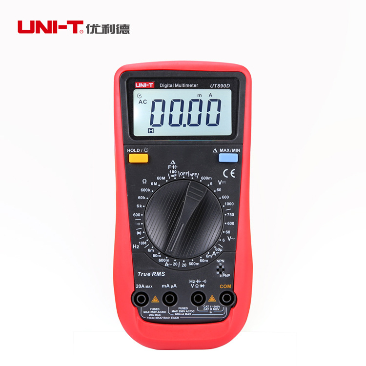 优利德数显式万用表UT890C+数字多功能表测电压电流表电容万能表