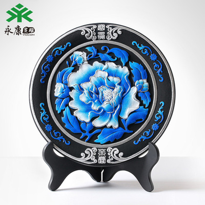 炭雕定制活性炭工艺品富贵芙蓉蓝创意实用办公礼品创意礼品定制