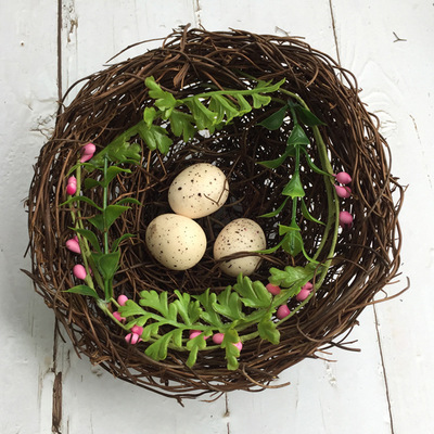 manual weave The bird's nest Rattan Nest Eggs shot prop Creative home Decoration Garden decorate Man-made Nest