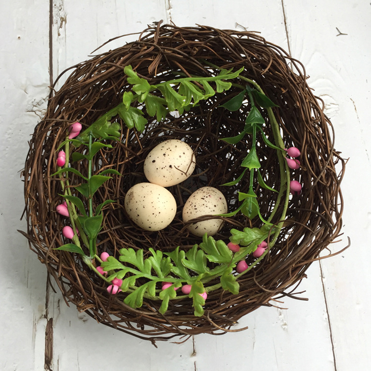manual weave The bird's nest Rattan Nest Eggs shot prop Creative home Decoration Garden decorate Man-made Nest