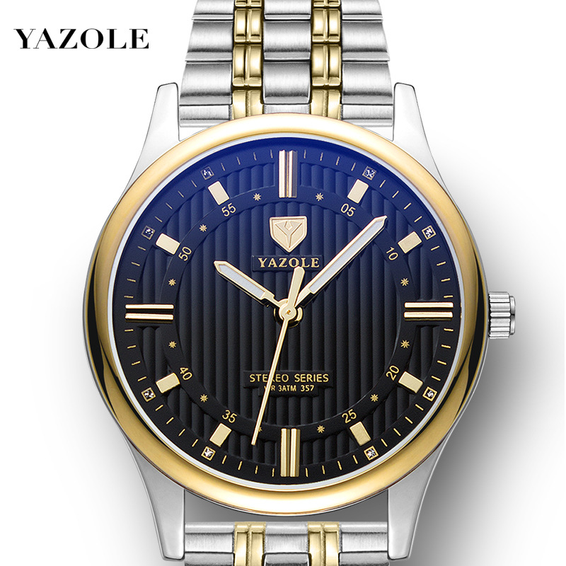 Yazole357 Business Watch Men's Watch Waterproof Custom Logo Quartz Watch Male Quartz Watch