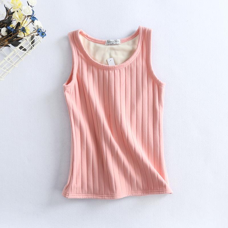 工厂直销冬季保暖背心女加厚加绒打底衫贴身无袖内衣大码一件代发|ms