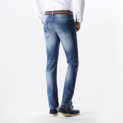 Goldberg Bestselling Men's Fashion Slim Fit Frayed Painted Blue Trendy Pure Cotton Jeans HKNAD1N069A