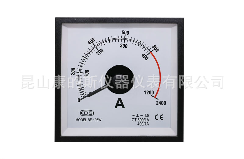 KDSI指针式船用电流表头 双刻度BE-96W AC400-800/1A 3倍双刻度
