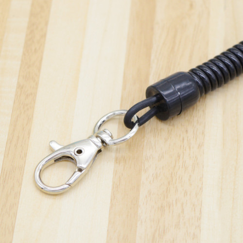 Key elastic lanyard TPU plastic spring rope metal key chain lanyard anti-lost mobile phone rope hardware accessories