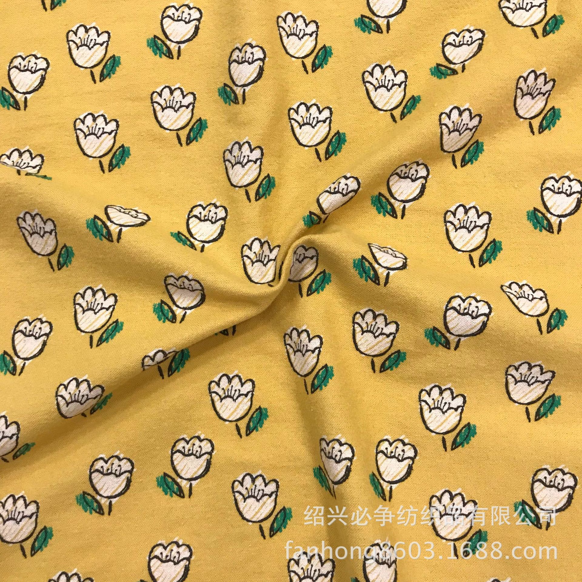 秋冬新品染底印花 清新棉服衬裙娃娃衫面料可定货