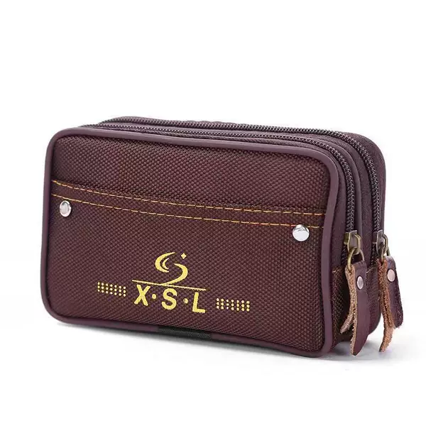 Factory wholesale men's belt mobile phone waist bag horizontal Oxford cloth multifunctional change key bag leisure wear-resistant