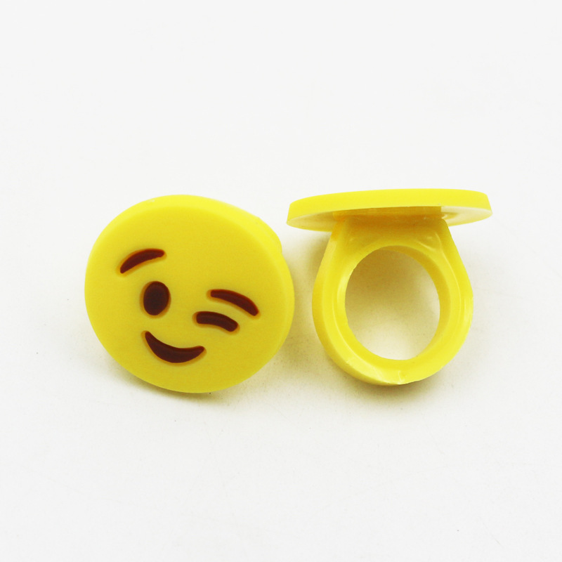 Cartoon Style Emoji Face Epoxy Rings display picture 1