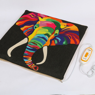 可拆洗亚麻电热坐垫办公室加热椅垫保暖小电热毯冬季取暖脚垫座垫