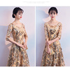 Banquet Evening Dresses New Golden Dresses Long Show Host Slender 