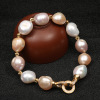 Fashionable organic bead bracelet from pearl, micro incrustation