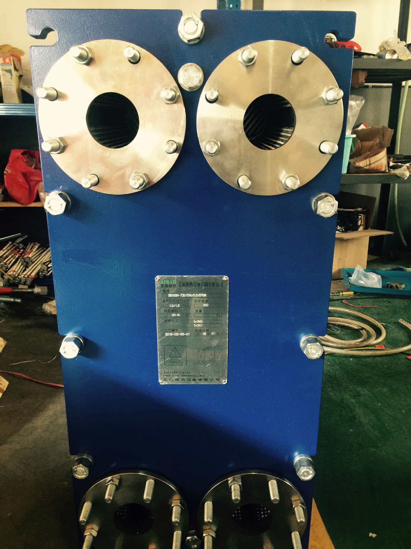 供应不锈钢板式换热器M10 加法兰变径换热器艾保不锈钢