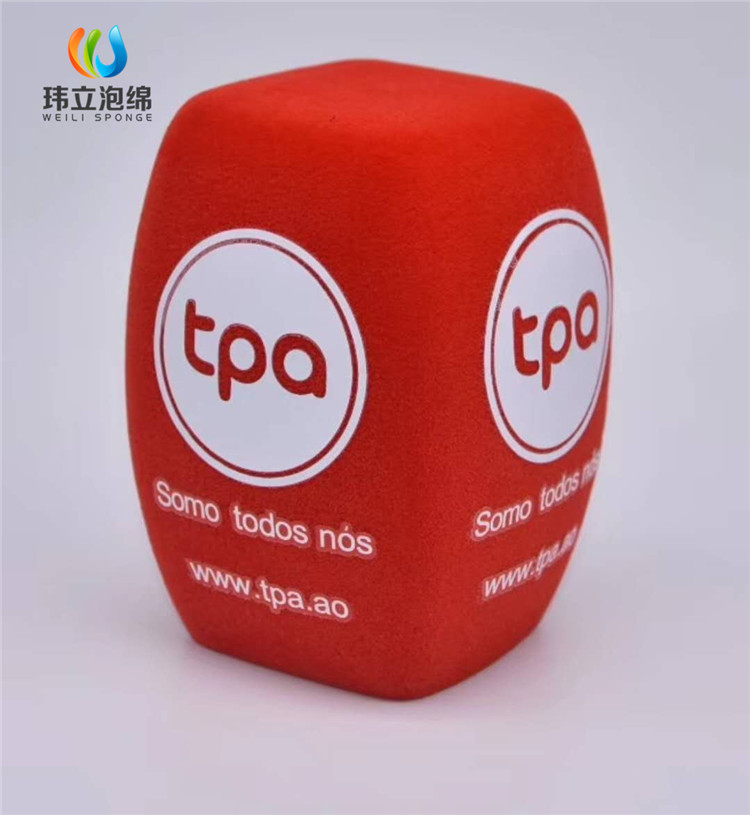 异形海绵话筒套 丝印海绵话筒套 双色植绒海绵话筒套